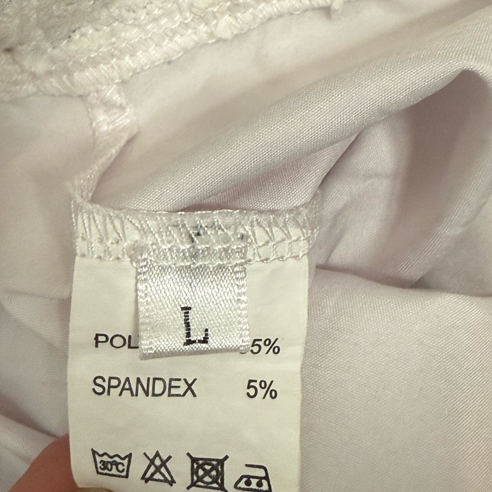Eyelet Ruffle White Tank Top - Picture 11 of 12